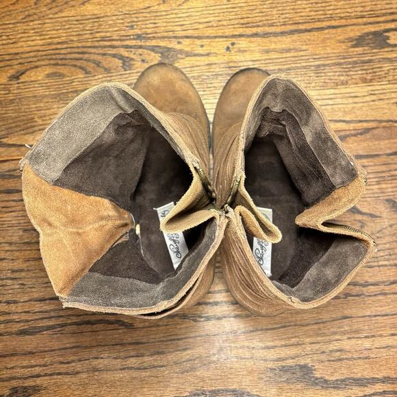 Naughty Monkey Fa So La Brown Stacked Leather Ankle Western Boots Women’s 9 - Picture 6 of 8